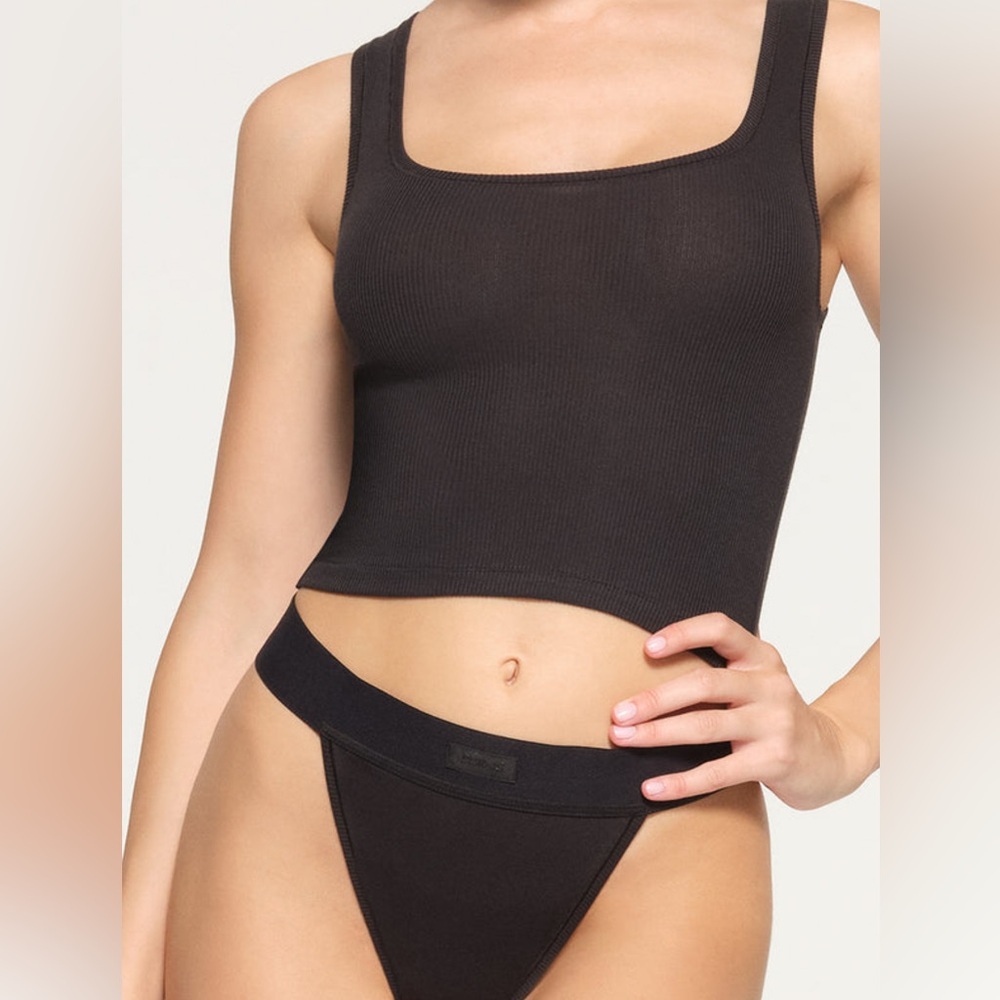 SKIMS NWT Cotton Ribbed Tank - Soot